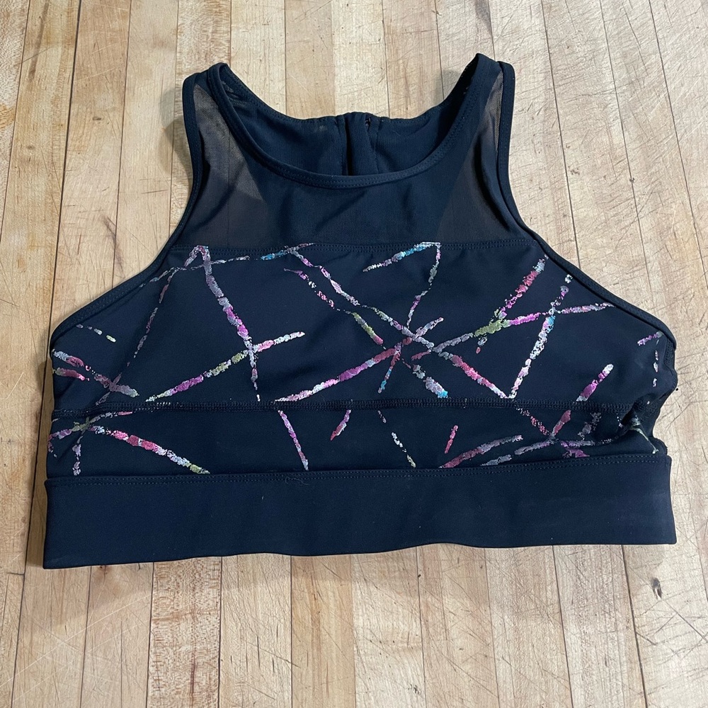 ZYIA Black and Multicolor Sports Bra